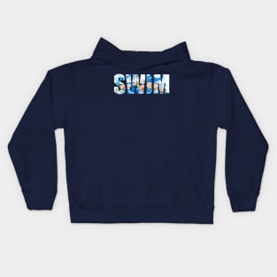 Swim like a girl swimming aquatic blue Swimming Sport Gift Kids Hoodie